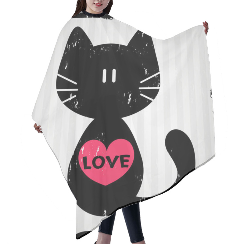 Personality  Valentine Card With Cat Hair Cutting Cape