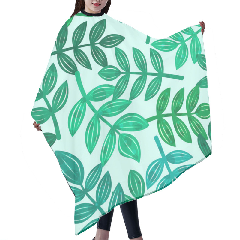 Personality  Leaves Of Tropical Plants Seamless Pattern Hair Cutting Cape