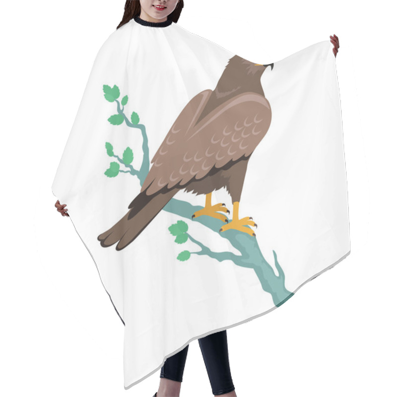 Personality  Hawk Flat Design Vector Illustration Hair Cutting Cape