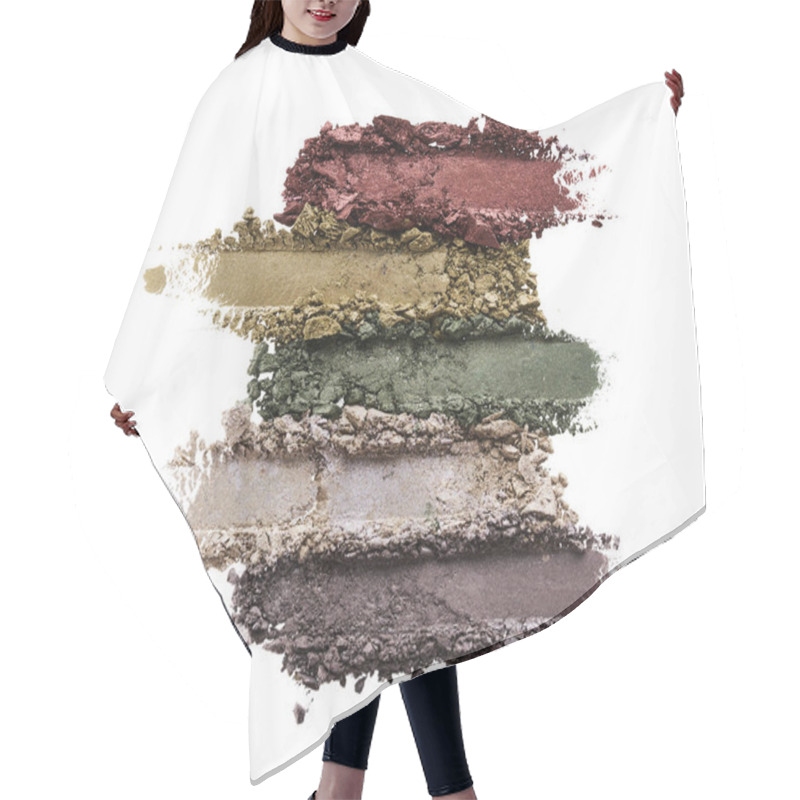 Personality  Broken Eyeshadows In Trendy Shades Isolated On White Background Hair Cutting Cape