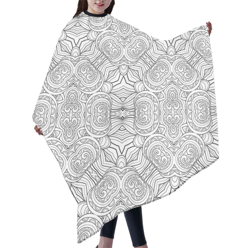 Personality  Seamless Monochrome Ornate Pattern Hair Cutting Cape