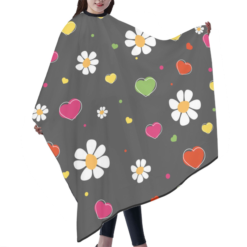 Personality  Hearts And Flowers Pattern Hair Cutting Cape