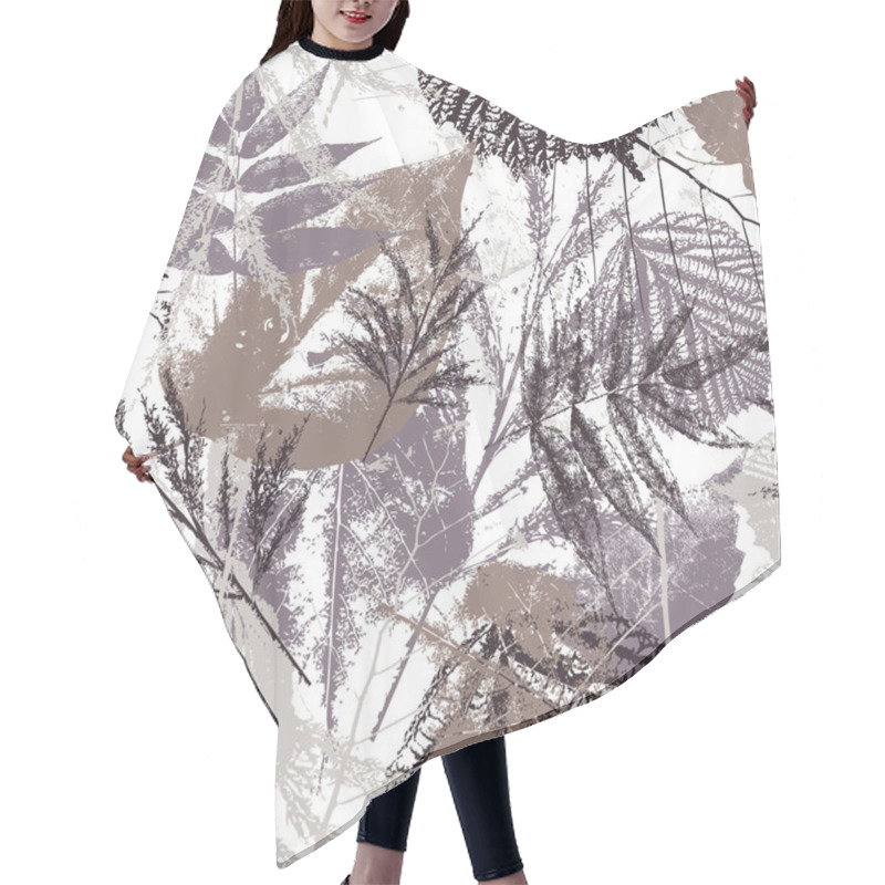 Personality  Abstract Seamless Pattern With Leaves, Grunge Texture Hair Cutting Cape