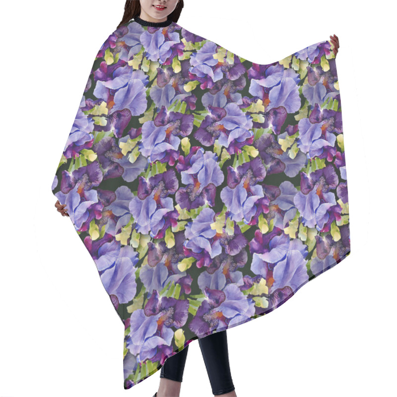 Personality  Irises Pattern Hair Cutting Cape