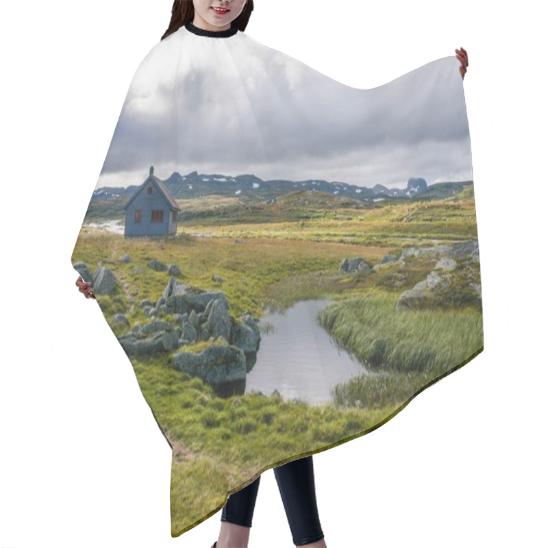 Personality  House On Meadow With River Hair Cutting Cape