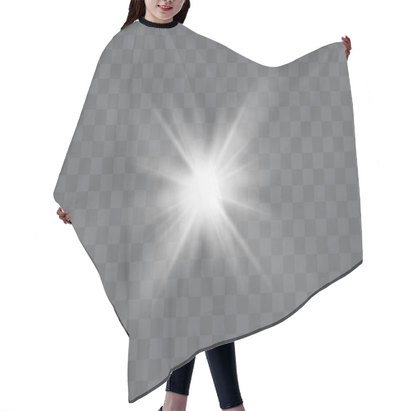 Personality  Glow Light Effect. Star Burst With Sparkles.Sun. Hair Cutting Cape