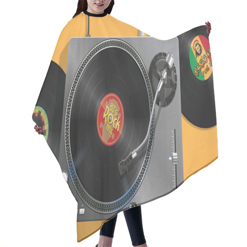 Personality  DJ Turntable Hair Cutting Cape