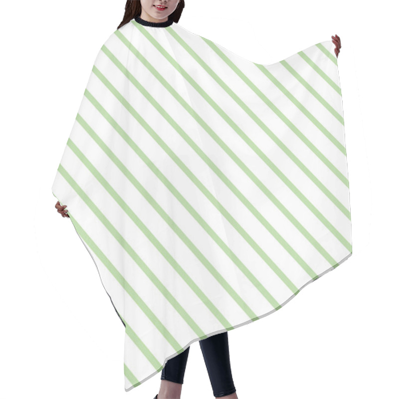 Personality  Green Decorative Diagonal Background Made From Lines. Hair Cutting Cape