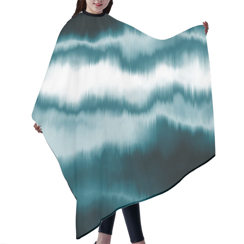 Personality  Abstract Dyed Effect Indigo Blue Seamless Pattern Hair Cutting Cape