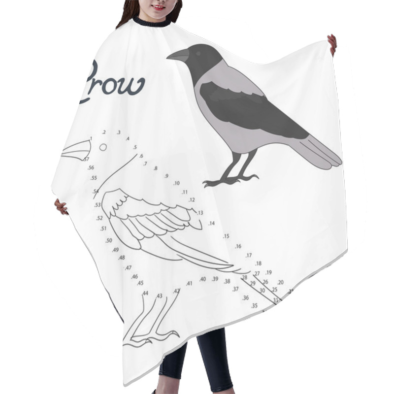 Personality  Educational Game Connect Dots To Draw Crow Bird Hair Cutting Cape