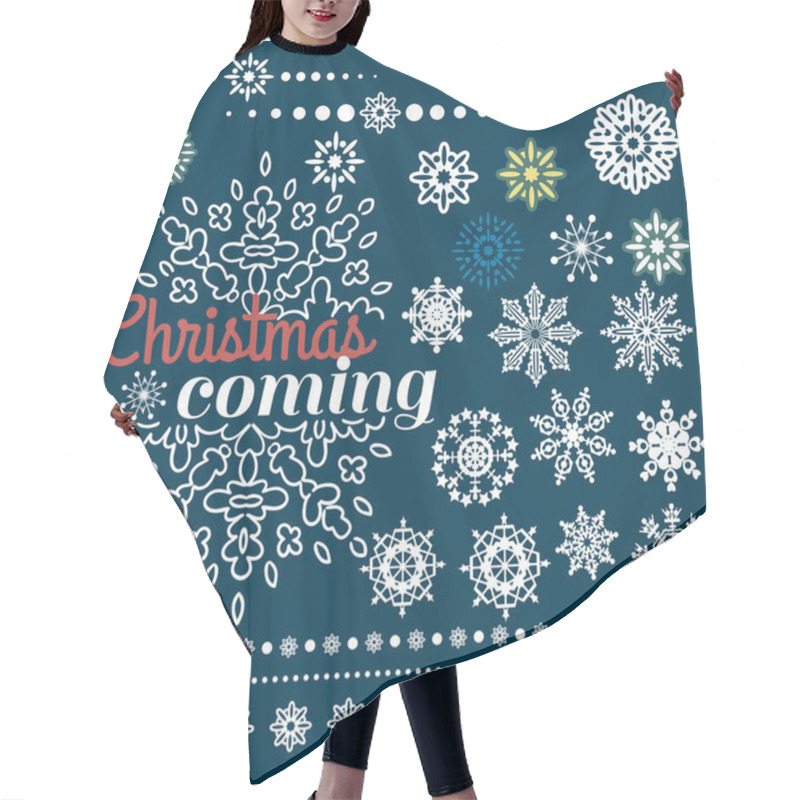 Personality  Christmas  Borders With Snowflakes. Hair Cutting Cape