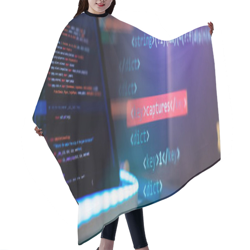 Personality  Website Programming Code. IT Business. Hair Cutting Cape