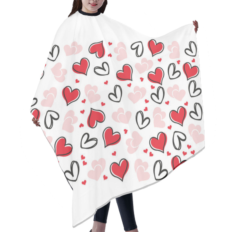 Personality  Vector Illustration Of Hearts Pattern Hair Cutting Cape