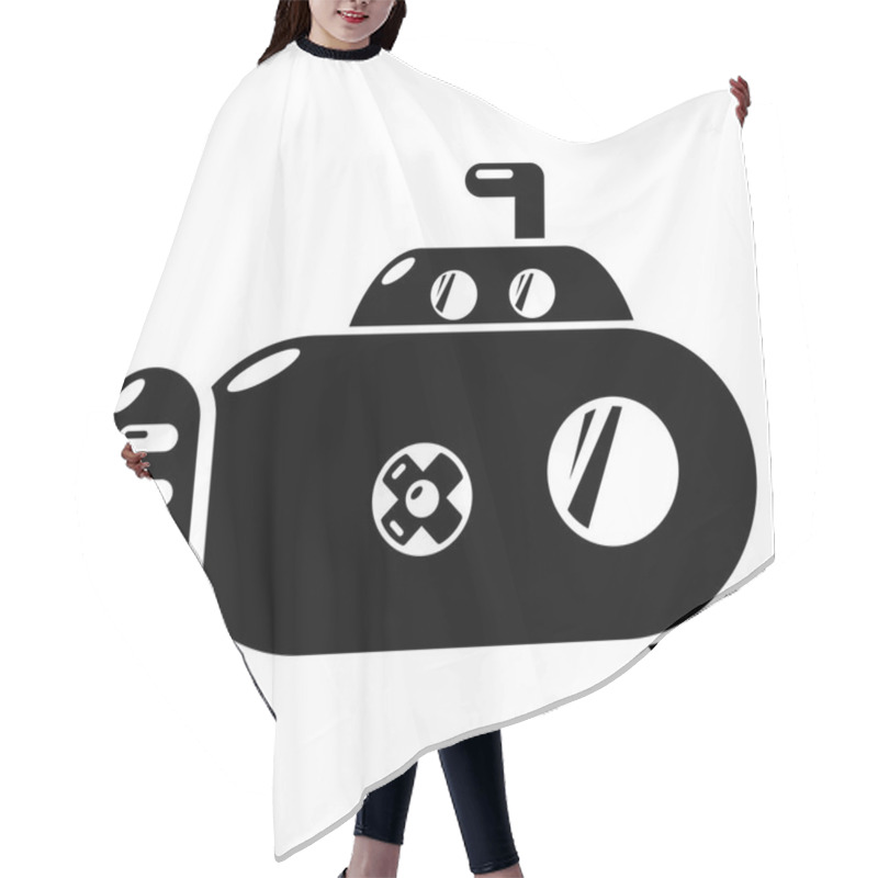 Personality  Submarine Transport Icon, Simple Black Style Hair Cutting Cape