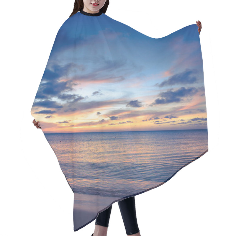 Personality  Sunset Sea Beach Hair Cutting Cape