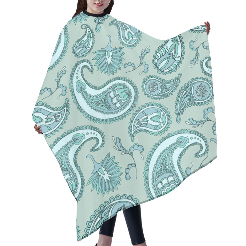 Personality  Seamless Paisley Pattern Hair Cutting Cape