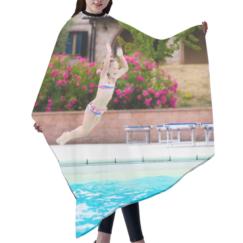 Personality  Child In Swimming Pool On Summer Vacation Hair Cutting Cape