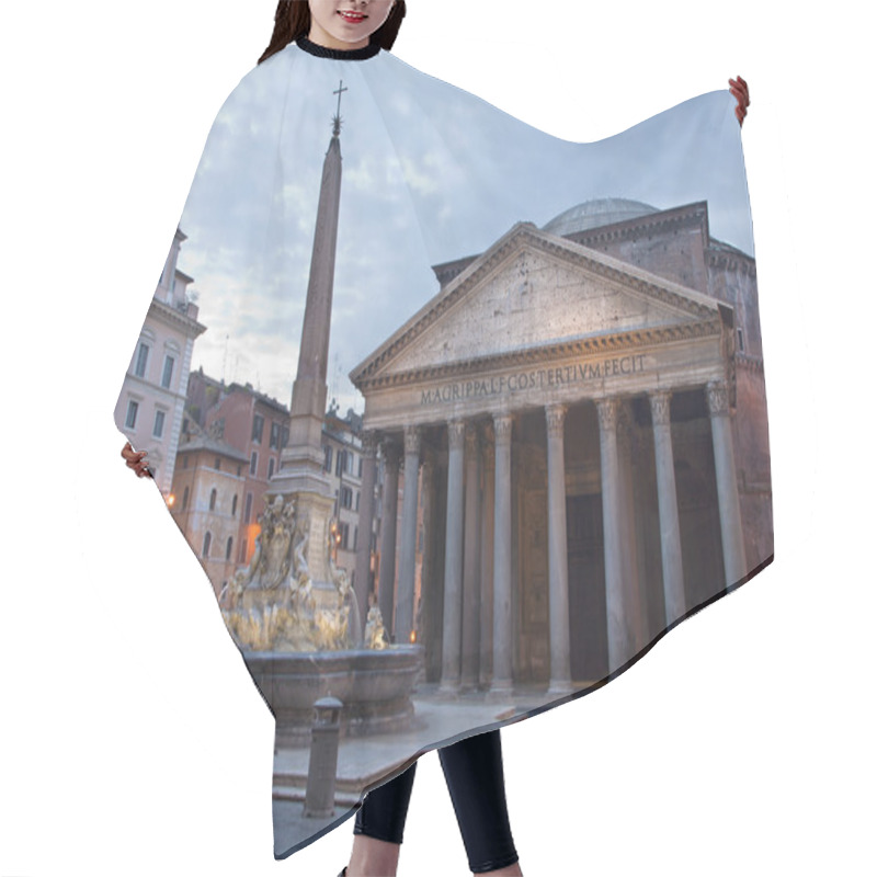 Personality  Rome - Fountain From Piazza Della Rotonda And Pantheon In Morning Hair Cutting Cape