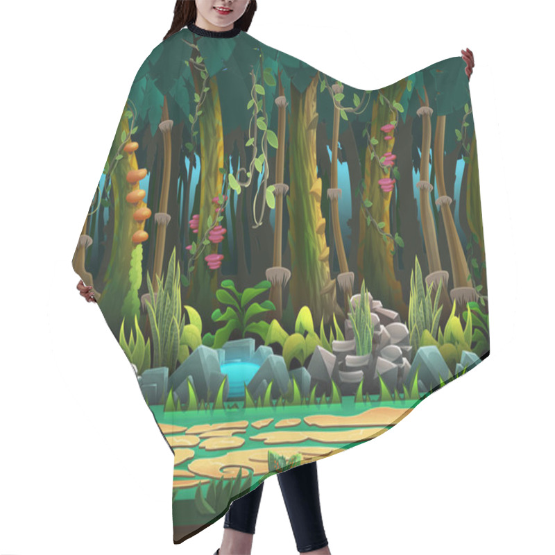 Personality  Seamless Cartoon Jungle  Hair Cutting Cape