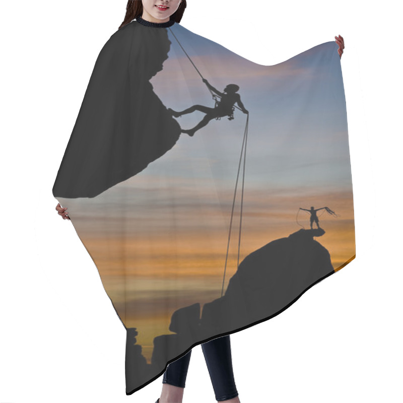 Personality  Climber Rappelling. Hair Cutting Cape