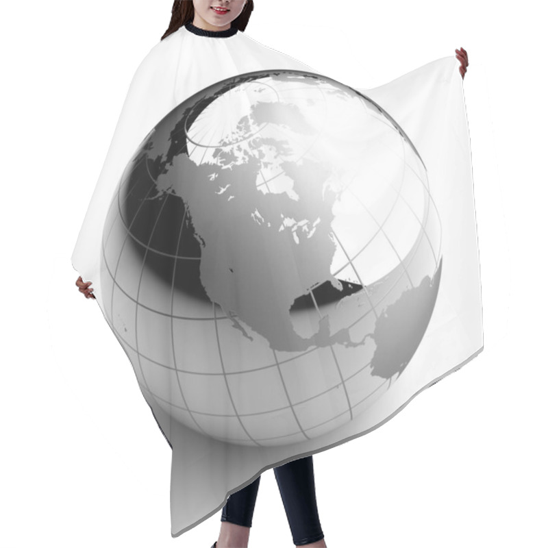 Personality  Chrome Globe On White Background Hair Cutting Cape