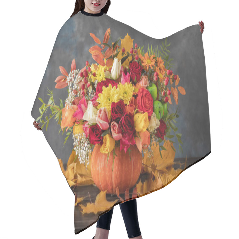 Personality  Still Life With Autumn Harvest On Wood Background Hair Cutting Cape