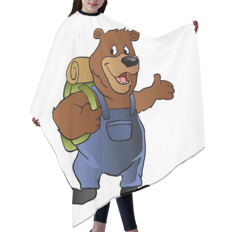 Personality  Bear Hiker.bear Cartoon. Hair Cutting Cape