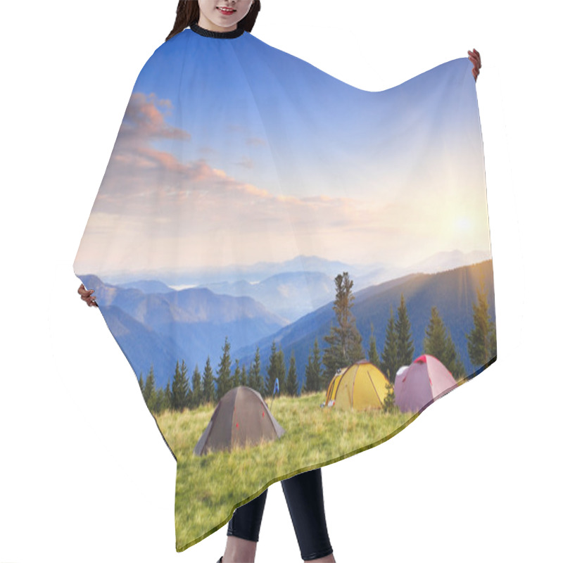 Personality  Camping In The Mountains Hair Cutting Cape