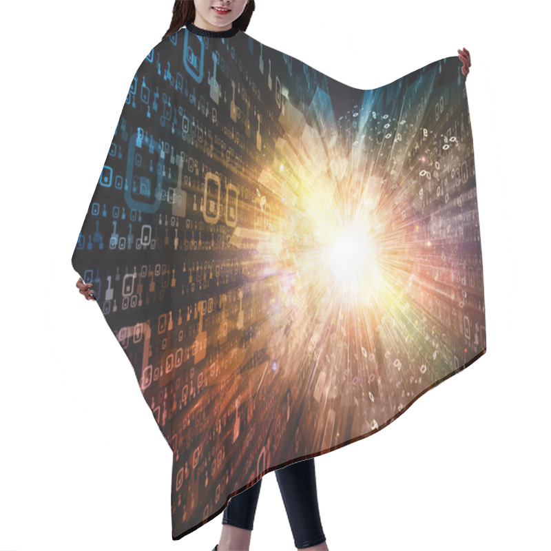 Personality  3D Illustration Of Numbers And Lights In Space On The Subject Of Mathematics, Science And Education Hair Cutting Cape