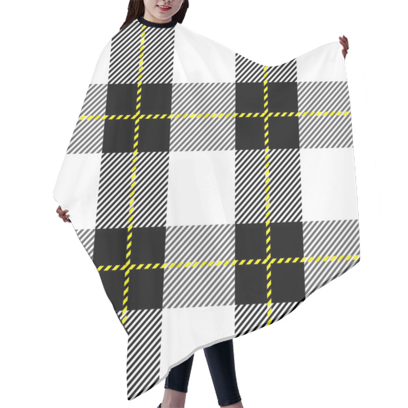 Personality  Black And White Tartan Plaid Pattern  Hair Cutting Cape