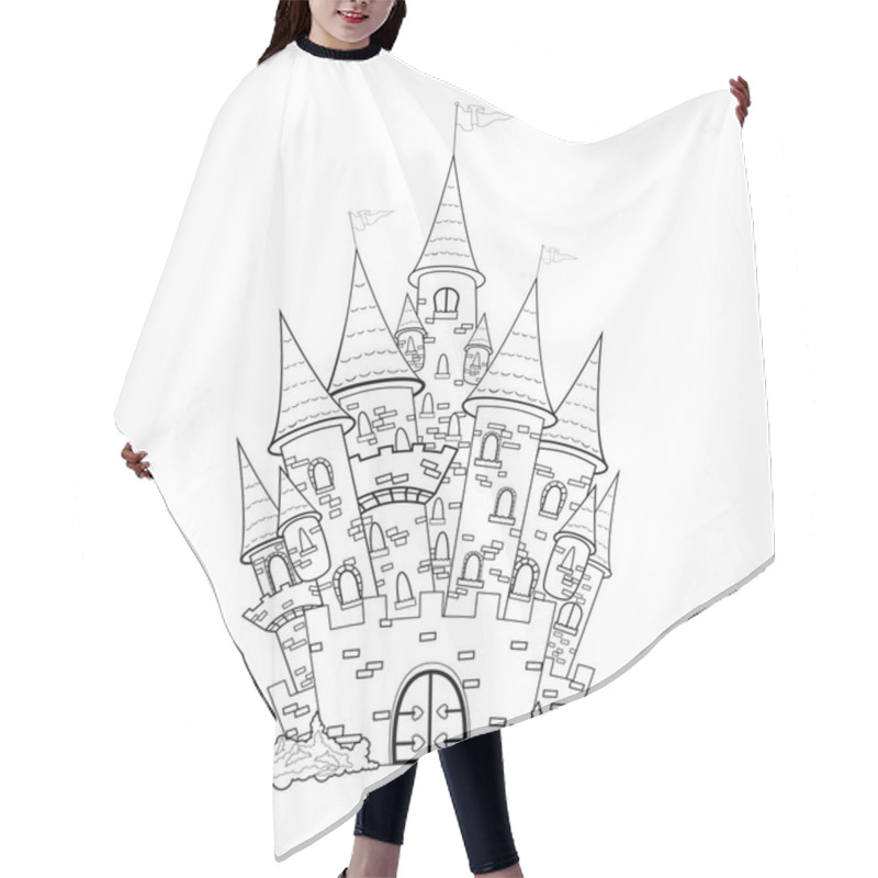 Personality  Outline Sketch Of The Castle Hair Cutting Cape