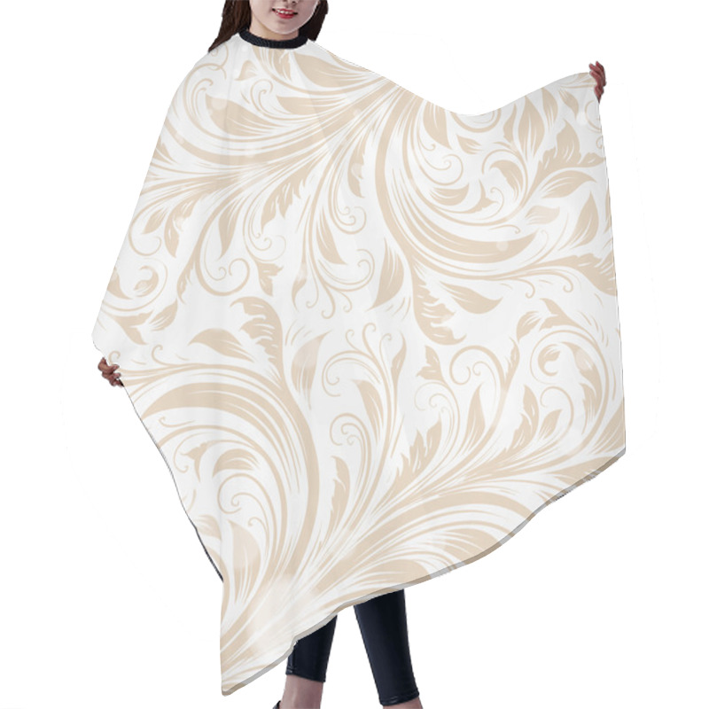 Personality  Seamless White Damask Wallpaper Hair Cutting Cape