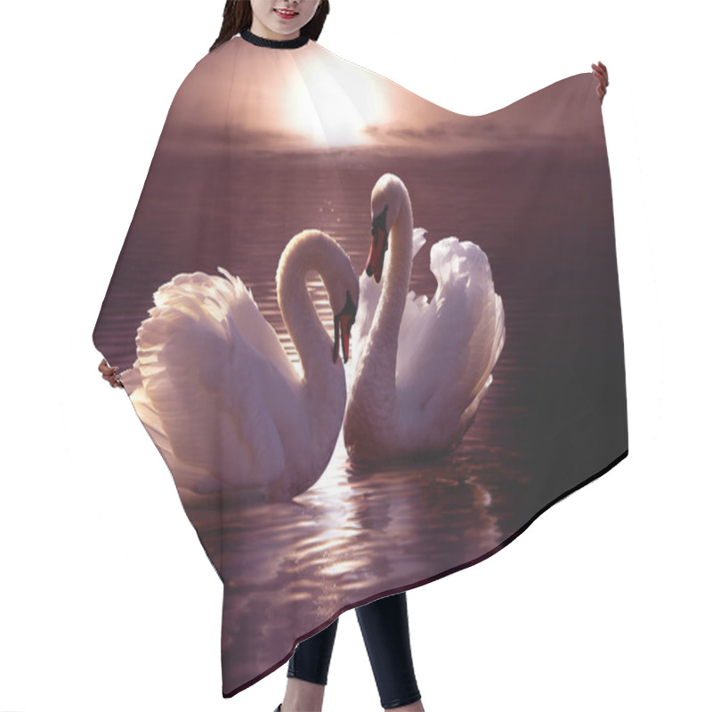 Personality  Loving Swans Hair Cutting Cape