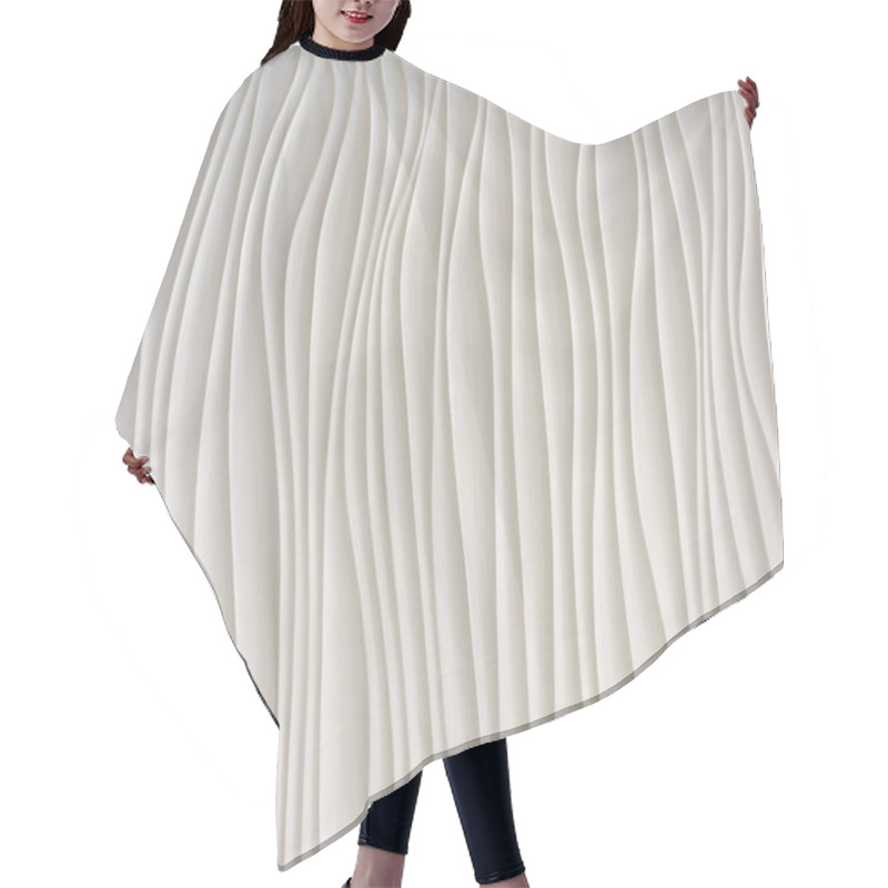 Personality  Clay Wall Texture With Wavy Lines In White. Hair Cutting Cape