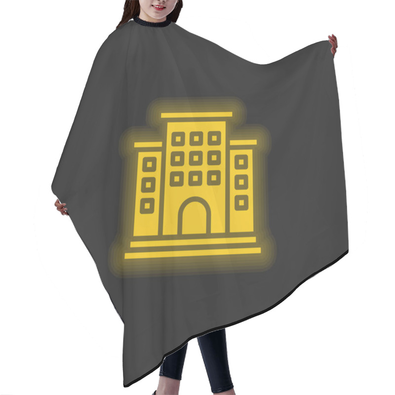 Personality  Apartment Yellow Glowing Neon Icon Hair Cutting Cape