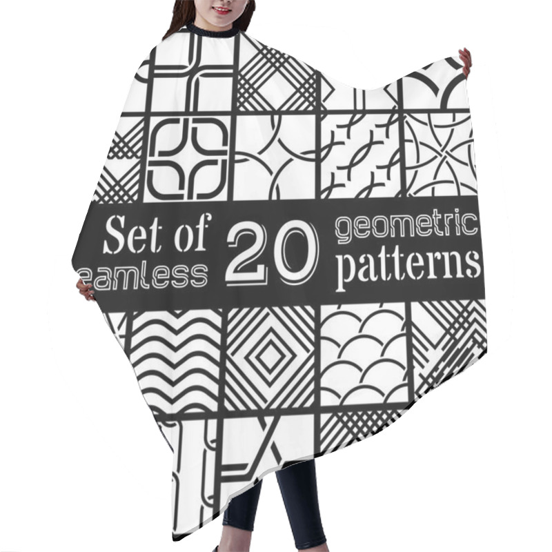 Personality  Vector Set Of 20 Geometric Seamless Patterns.  Hair Cutting Cape