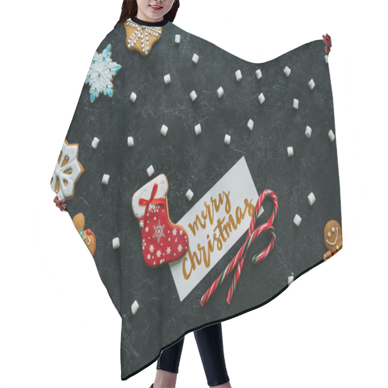 Personality  Christmas Gingerbreads, Marshmallows And Greeting Card Hair Cutting Cape