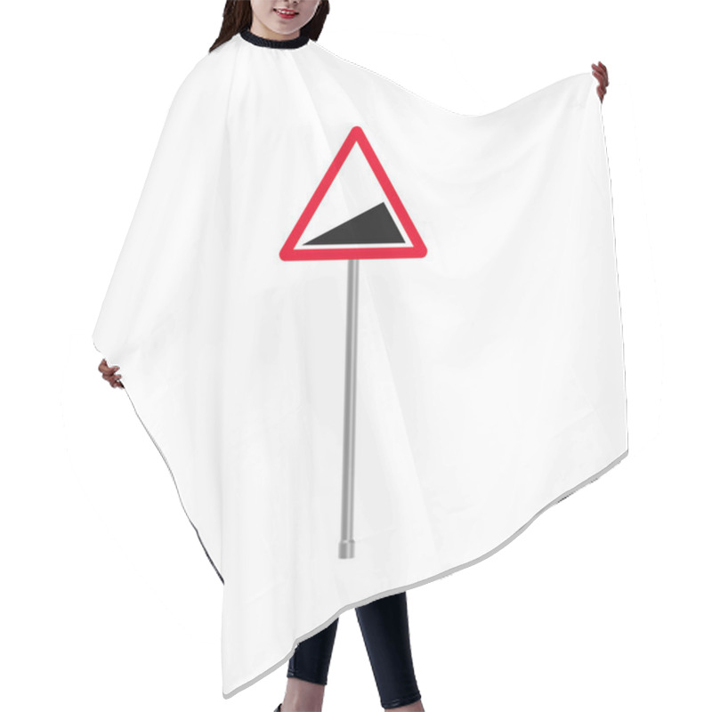 Personality  Steep Incline Road Ahead Traffic Sign Hair Cutting Cape