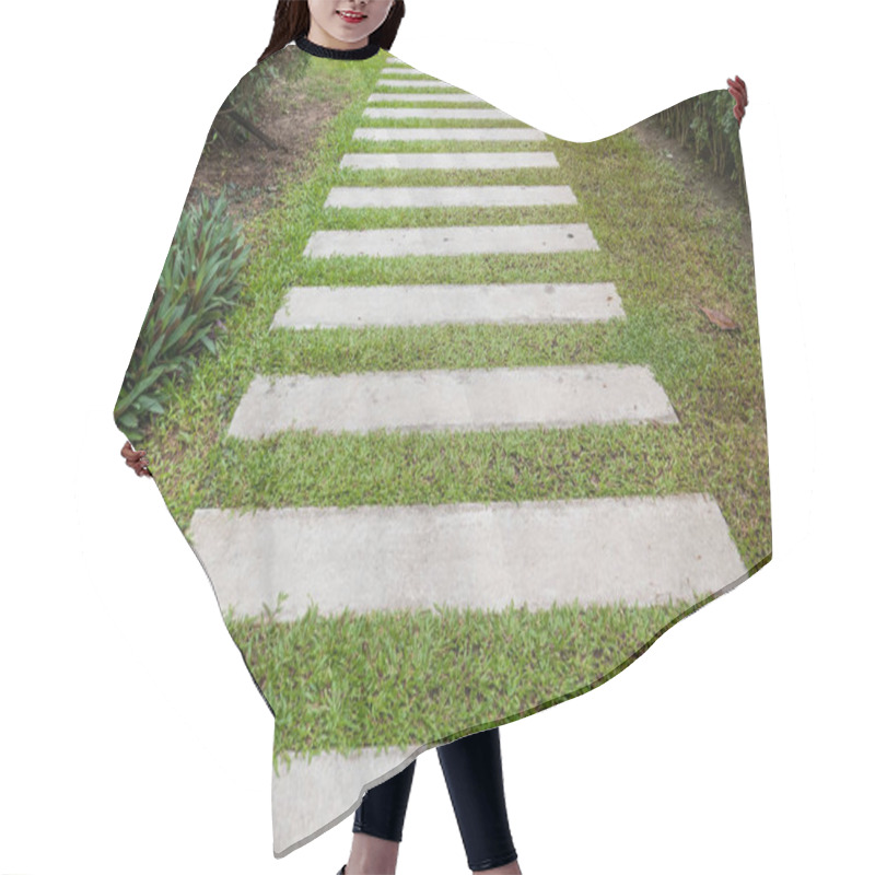 Personality  The Walkway On The Grass In The Garden  Hair Cutting Cape