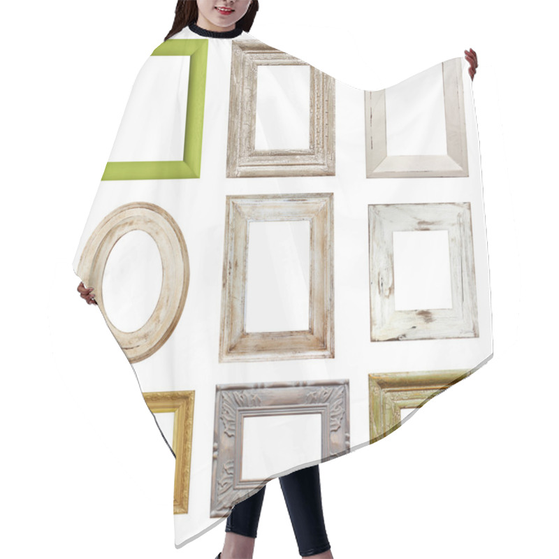 Personality  Collection Of Distressed Picture Frames Hair Cutting Cape