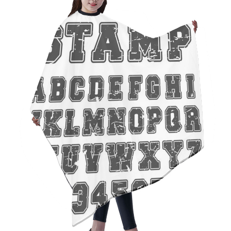 Personality  Alphabet Font Black Stamp Design Hair Cutting Cape