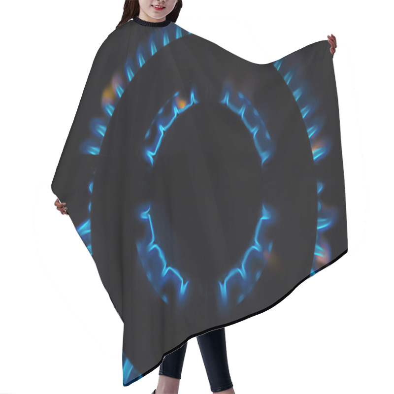 Personality  Gas Burner Flames - Closeup Top View Isolated On Black Backgroun Hair Cutting Cape