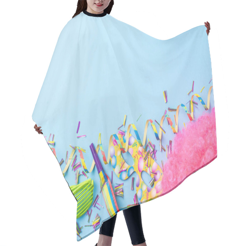 Personality  Carnival Background. Top View Hair Cutting Cape