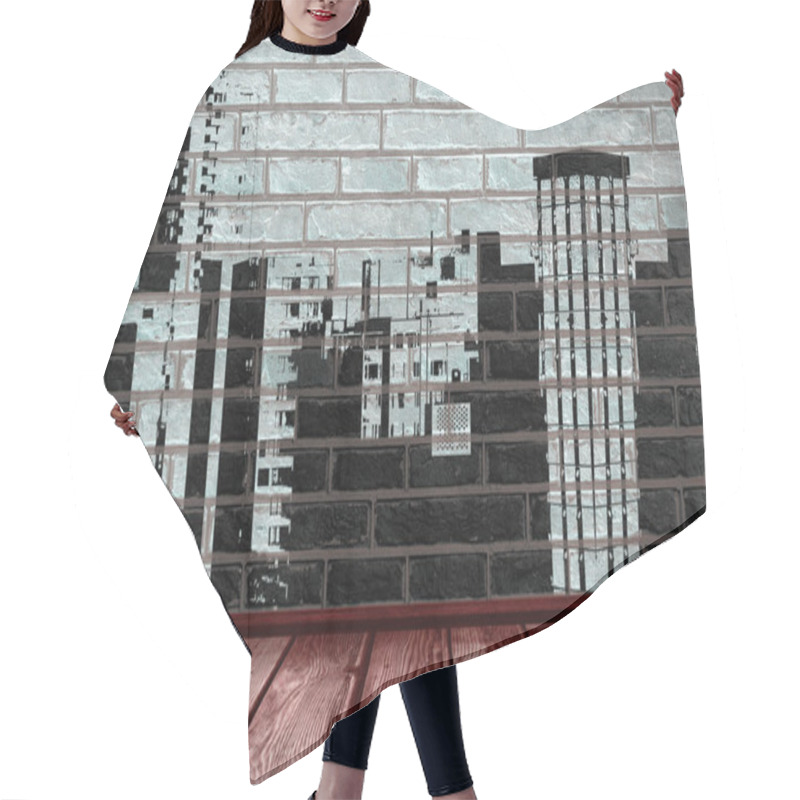 Personality  Digital Image Of Buildings Hair Cutting Cape