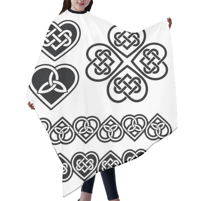 Personality  Celtic Heart Knot - Vector Symbols Set Hair Cutting Cape