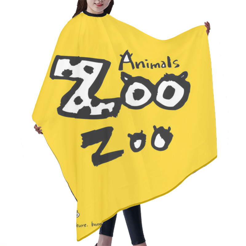 Personality  Animal Sketch / Hand Drawn Zoo Illustration - Vector Hair Cutting Cape