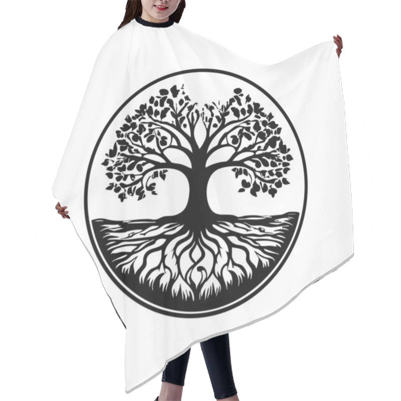 Personality  Abstract Tree Illustration Art Design For Social Media Template Backgrounds. Hair Cutting Cape