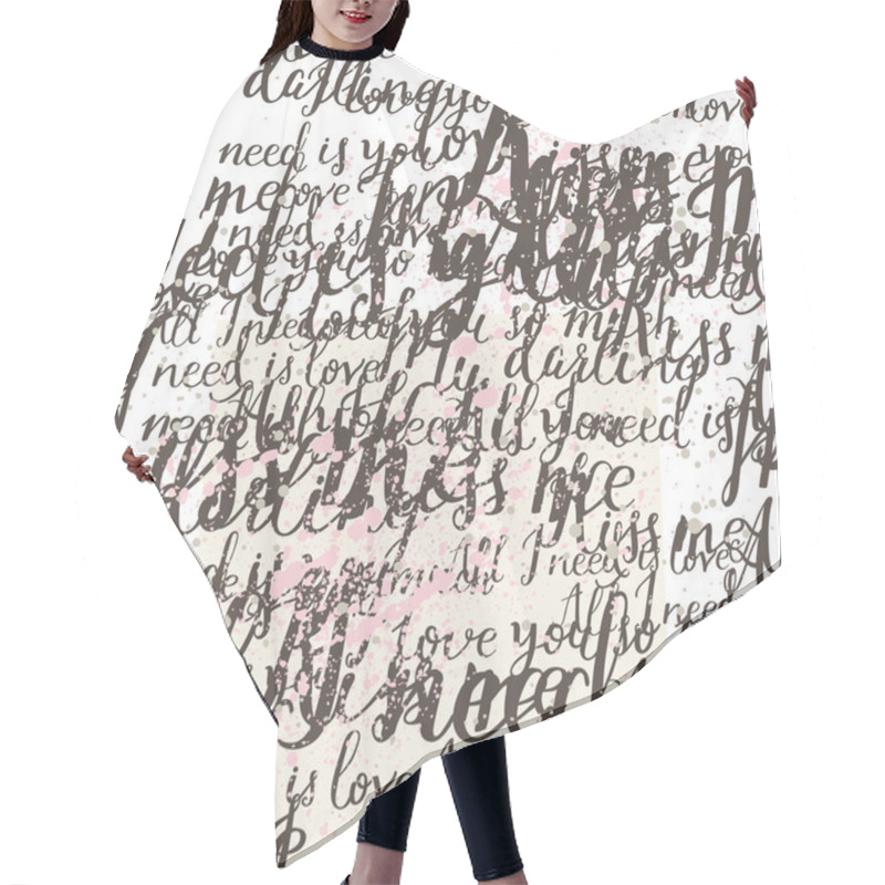 Personality  Stylish Handwritten Seamless Pattern In Vector. Hair Cutting Cape