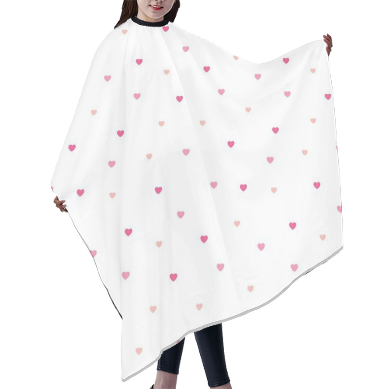 Personality  Seamless Polka Dot Pink Hearts Pattern Hair Cutting Cape