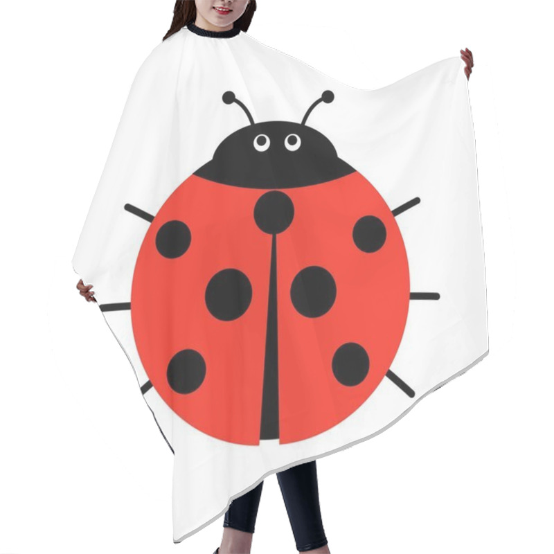 Personality  Cute Ladybug Vector Illustration In Flat Style. Cartoon Beetle Ladybug Isolated From The Background. Hair Cutting Cape